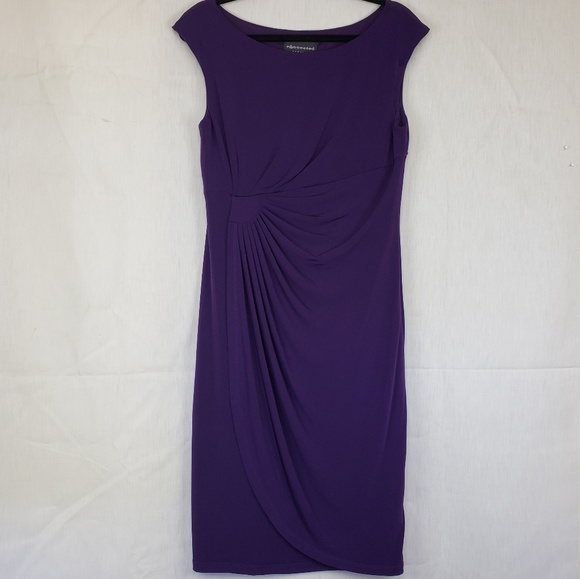 connected apparel purple dress